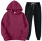 KONG JIMFAN Hoodie Herren Jogginganzug Herren 2-Teiliges Trainingsanzüge Tracksuit Mit Reißverschluss Tasche Freizeitanzug Chino Hose Übergangs Sportanzug Jogginghose Herren Baumwolle(#B Wine,M)