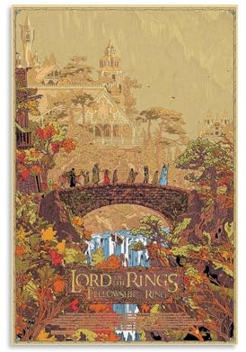 HMNANGDE Lord of The Rings Movie Poster Art Poster Dekorative Malerei Leinwand Wandkunst Wohnzimmer Poster Schlafzimmer Malerei,Wandkunst Bilddruck Moderne Familienzimmer Dekor 12x18inch(30x45cm)