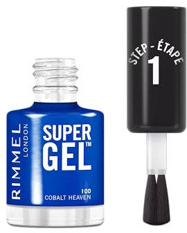 Rimmel Super Gel, 100 Cobalt Heaven, Vernis longue tenue, Finition givrée, Application facile, Manucure effet gel, Résistant aux éclats, Formule clean, 12ml
