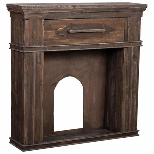 WANDERLUST DECO Marco de Chimenea de Madera 121x32.5x120h cm