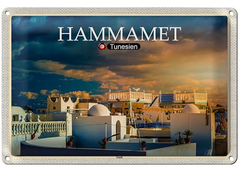 Blechschild | Hammamet | Tunesien | Dekoration | 18 cm x 12 cm