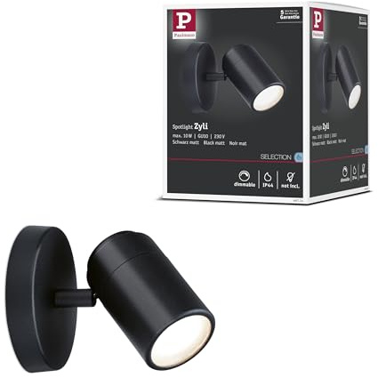 Paulmann 66774 Spotlight Zyli IP44 GU10 230V max. 10W dimmbar Schwarz matt