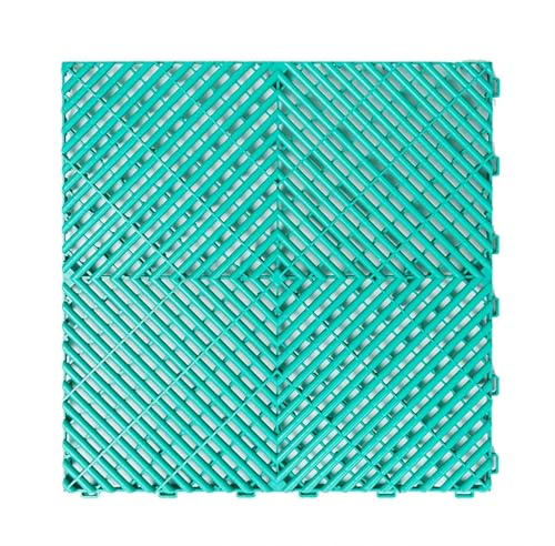 LOVSSU Piastrelle Modulari Ventilate Super Grande Magazzino Auto Officina Piano dedicato for autolavaggio Garage Piastrelle Pavimento Officina per Eventi(Diamond Green)