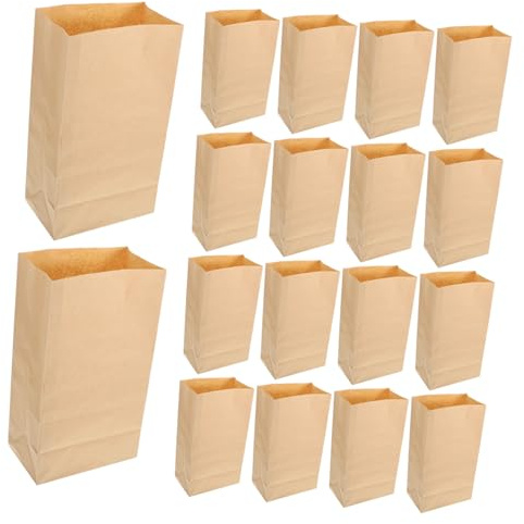 WEKADRIN 50 Stück Lunch Kraftpapier Tüten Fettabweisend Greaseproof Snackbeutel Brottüten für Hot Dogs Süßigkeiten und Sandwiches Braun Stabile Verpackung