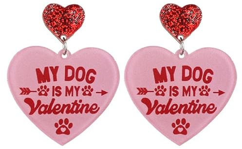 COLORFUL BLING Boucles d'oreilles pendantes en forme de cœur pour la Saint-Valentin pour femme, motif chat mignon, frites, tasse à café, cadeau de Noël, fête des mères, accessoires de vacances mignons