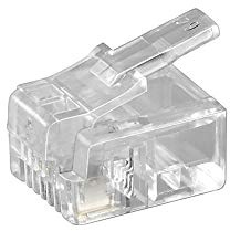 Goobay 50250 RJ11 Westernstecker für Flachkabel, 4 polig - zum Crimpen an Telefonflachkabel, ungeschirmte Version