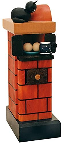 Räuchermännchen Kachelofen rauchend - Farbe: rot - Original Erzgebirge Räuchermann - KWO