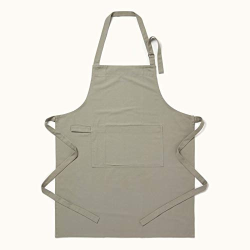 HOMESCAPES Plain Cotton Apron with Large Pocket and Adjustable Straps - 80 x 85 cm