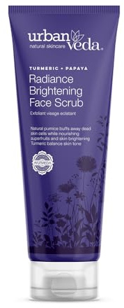 Urban Veda Brightening Face Scrub | Turmeric & Liquorice | Fades Hyperpigmentation and Blemishes | Natural Skin Care for Dull Complexion | Pore Cleaner for Blackhead Removal | 125 ML