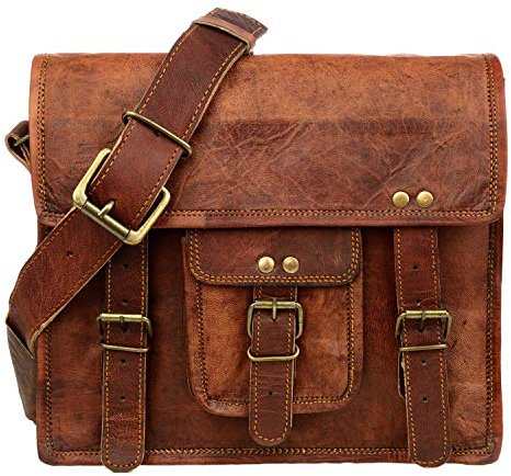 Mittelbraun Leder Beutel Handgefertigt & Fair Trade