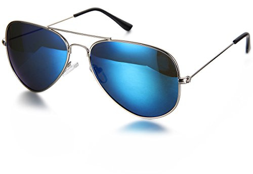 Aroncent Unisex Sonnenbrille, Retro Strahlenschutz Polarisierte Sonnenbrille, Vollrand Sonnenbrille, Blau