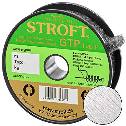 WAKU Stroft Schnur GTP Typ E geflochten wassergrau 125m Typ E4 9,50kg