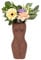 DOIY - Moderne dekorative Vase - Weibliche Körperform - Aus Keramik - Blumenvase - Dekorative Vase - Braun - 10,5x10,1x23 cm - Farbe: Braun - 10,5x10,1x23 cm