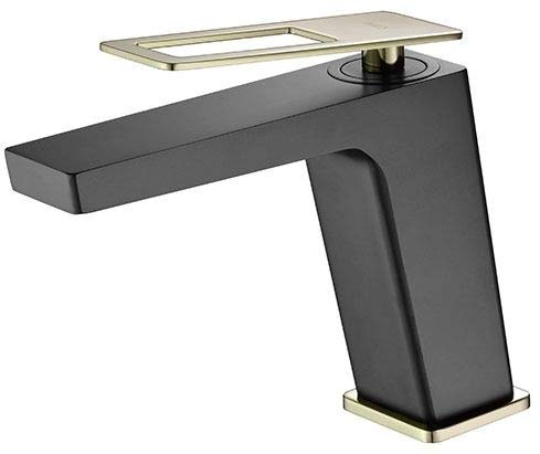 Robinet mitigeur pour lavabo anti-calcaire Imex Suède noir or BDC032-1NGOLD