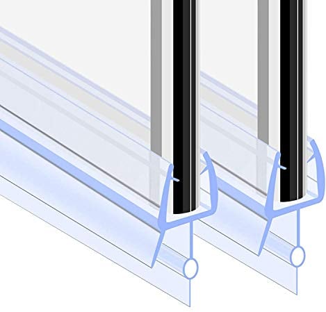 GOLDGE Guarnizione per Porta Doccia, 2PCS 100cm Guarnizione Doccia Sottoporta, Design Rotondo Piccolo più Forte a Prova di Perdite Addensato Guarnizioni Box per Uno Spessore di Vetro di 5-6 mm