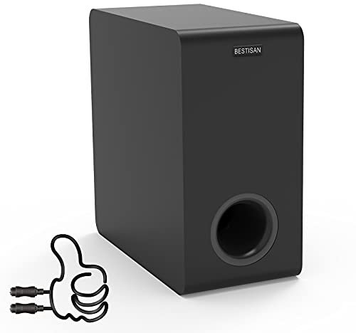 BESTISAN - Subwoofer de Audio para el hogar Activo de 6.5 Pulgadas, diseño Compacto para Receptor, Graves Profundos en Negro