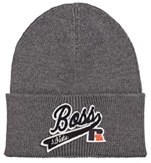BOSS Herren Floley_ra Beanie Mütze, Medium Grey30, Einheitsgröße EU