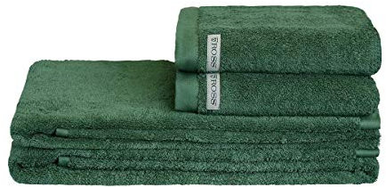 Ross - 4 teiliges Frottier-Set - Sinfonie (2 X Handtuch 2 X Duschtuch im Set) - 500 g/m2 - Baumwolle - Walkfrottee - saugstark - weich und flauschig - Tanne