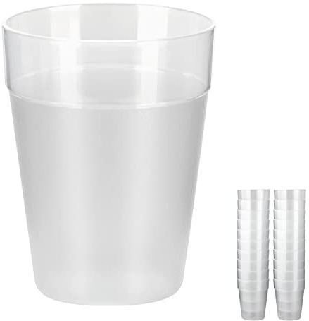 Grizzly Juego de vasos plastico duro reutilizable I Juego de 20 vasos transparentes de 0,25 L I vajilla I Apilables I Aptos para lavavajillas I camping accesorios