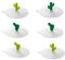Binnan 6pcs Couvercles en Silicone pour Tasse, Couvercle de Tasse avec Décoration de Cactus, Réutilisables, Anti-Ppoussière