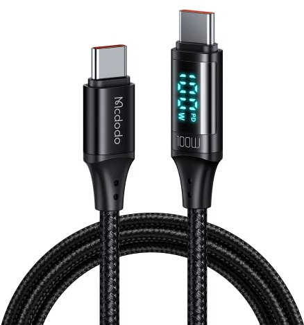mcdodo CA-1100 USB-C a USB-C Cable, 100 W, 1,2 m (negro)