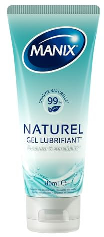 MANIX Naturel : Gel Lubrifiant Intime (80mL) à Base d'Eau / Compatible avec les Préservatifs / Respect du pH des muqueuses