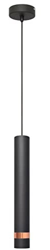 Helam Tuba Slim Pendant Ceiling Light Black, Rose Gold 10cm