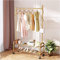 Mixfom Gold Kleiderständer, Garderobenständer mit Rollen, Garderobe miit Kleiderstange und 7 Haken, für Wohnzimmer, Schlafzimmer, Einfache Montage (Color : Gold, Size : 120cm)