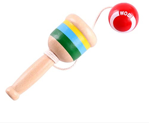 TOYANDONA Mini Ball and Cup Toys Educational Toys Wooden Cup and Game Catch Skill Toys Hand Eye Training Fun Wooden Skill Toy Wood Toys Eaducational Toys Bamboo Wooden Ball Puzzle Child