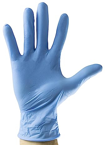 JBM 53984 Guantes Azul Desechables de Nitrilo, M Talla, 3.5MIL, Caja de 10