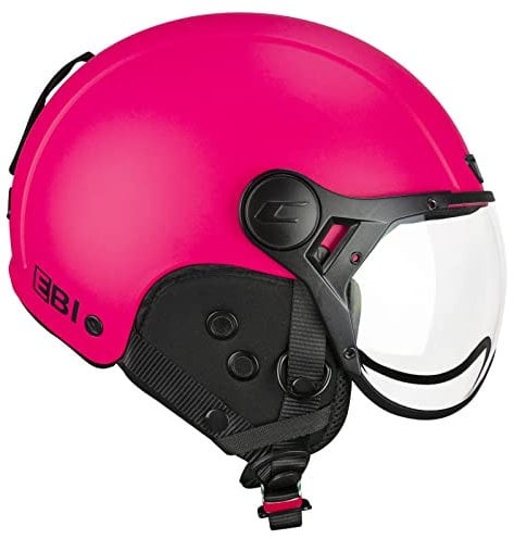 CGM Ebi Casque Ski Adulte Unisexe, Rose Fluo Mat, XS (53-54cm)