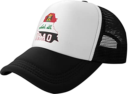 452 Damen Herren Baseball Kappen Irak-Flaggen-Iraker-Länderkarte Visier Hut Vintage Basecap Atmungsaktiv Trucker Kappe Für Angeln Wander Laufen