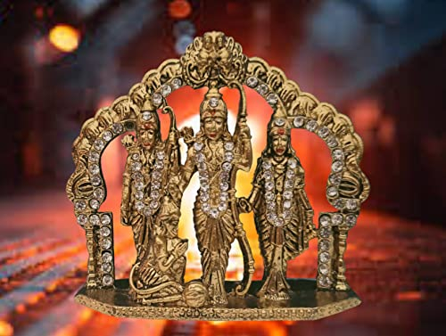 BEXCO Ram Darbar Idol | Statue für Auto-Armaturenbrett | Heimdekoration | Geschenk | dekoratives Schaustück (Gold)