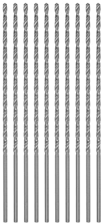 QUARKZMAN 10pcs Extra Long Perceuse Mèches Foret Hélicoïdal, 2mm HSS Perceuse Embout avec Haute-Vitesse Acier Droit Tige 100mm Longueur pour Métal Boiserie Plastique Aluminium Alliage