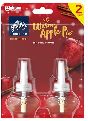 Glade Plug in Air Freshener Refill, Electric Scented Oil Room Air Freshener, Warm Apple Pie, Duo Pack (2 x 20ml)
