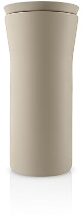 EVA SOLO | City To Go Cup 0,35 l | Praktischer doppelwandiger Thermobecher, der sich einfach mit einer Hand bedienen lässt – Klickverschluss mit Möglichkeit, von allen Seiten zu trinken | Pearl beige