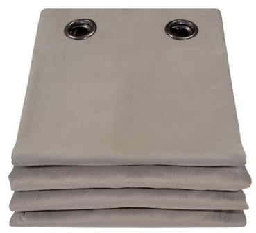 Moondream DecibelControl™ Raumtrennervorhang 4in1 | Lärmschutz | Thermoisolierung | Verdunkelung | Doppelseitig | Patentierte Technologie | EU Herstellung | Samt | Ösen | Grau MC740 | 135B x 250H cm