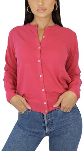 Gilet en Cachemire Rose pour Femme - Fabriqué en Italie (FR/ES, Alpha/Lettres, TG, Taille Normale, Taille Normale, Rose)