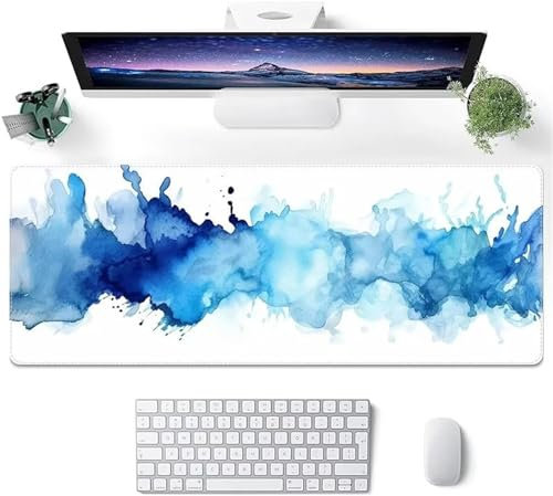 Tapis de Souris de Jeu XXL 1200x600x3mm Tapis de Souris Grand Gaming Bleu Tapis de Souris Gamer Tapis de Bureau Améliore la précision et la Vitesse pour Souris et Clavier