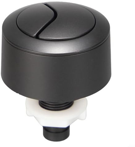 HEIBTENY Replacement Toilet Flush Button for Cable Operated Flush-Mounted Cistern Toilet Button Chrome-Plated Flush Installation (Black)