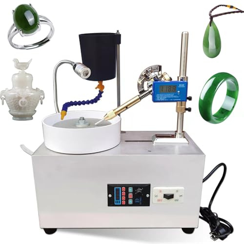 Gem Faceting Machine, 220V 180W Jade Grinding Polishing Machine Rock Jewel Angle Polisher with Digital Display Precise Mechanical Manipulator & Scale Gem Jade Stone Crystal