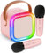 Karaoke Machine for Kids Adults, Mini Wireless Karaoke Microphone Portable Bluetooth Speaker Player with Sponge Covers Gifts Toys for Girls 4, 5, 6, 7, 8, 9, 10 +Year Old Birthday Home Party (Pink)