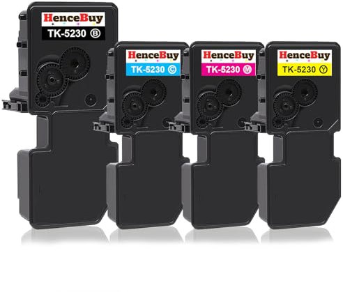 HenceBuy TK-5230 Toner Kompatibel für Kyocera TK5230 TK-5230K TK-5230C TK-5230Y TK-5230M für ECOSYS M5521cdw M5521cdn P5021cdn P5021cdw M5521 CDN P5021 cdw Schwarz Cyan Gelb Magenta (4er-Pack)