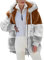 Offerte Lampo del Giorno Giacca Invernale Pile Donna Taglie Forti Cappotto Sherpa Teddy Giacca Sci Felpa con Cappuccio in Peluche Cerniera Coulisse in Più Colori Cappotti Calda Ampia Confortevole