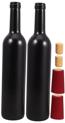 Cabilock 2 Pièces Bouteille De Vin Stockage des sous- De Vin Bouteilles De Vinification Bouchon De Bouteilles De Vin Gélules Bouteilles De Vin Rouge Bouteilles Vides Black Bois