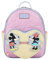 Disney Mickey Mouse und Minnie Mouse 26,7 cm Erwachsene Mini Rucksack mit beweglichen Charakteren, Mickey und Minnie Pink, osfa