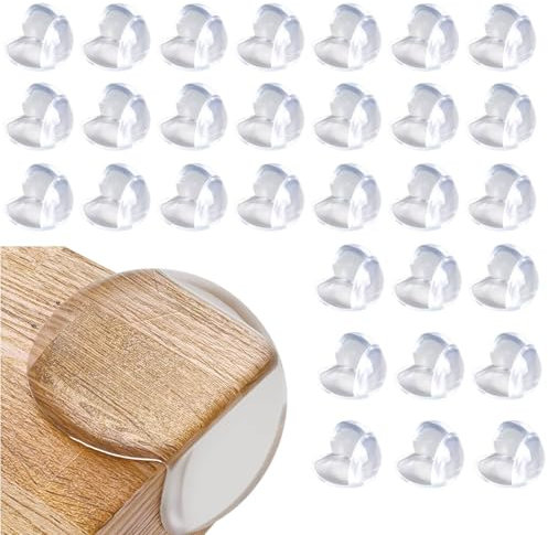 Dreamil Eckenschutz Baby Kantenschutz 30 Stück Transparent Tischkantenschutz Selbstklebend Eckschutzkanten Kinder für Verschiedene Möbel mehr Kinder Sicherheit