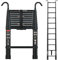 3,2M,Aluminum Lightweight Extension Ladder with Automatic Locking,Non-Slip Feet,Load 150kg/330lb,Multi-Purpose Collapsible Ladder for Household and Outdoor Working(Black)