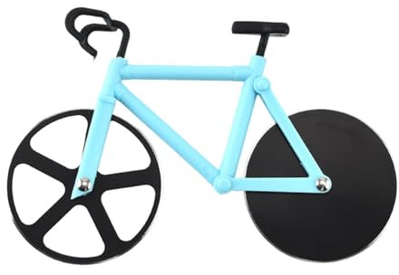 Pizza Cutter, Bicycle Pizza Cutter Wheels Dual Stainless Steel Super Sharp Blades Slicer with Non-Stick Coating