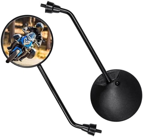 Motorrad Spiegel Set, Universal Runder Motorra-d Rückspiegel 360° drehbar mit Lenkerklemme,Universal E9-Geprüft Motorrad Spiegel für Scooter-ATV Cruiser Scooter Moped Moped